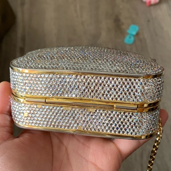 Authentic Judith Leiber Fullbead Minaudiere Evening Clutch Shoulder Crossbody - Picture 13 of 16